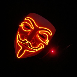 <span class=keywords><strong>Masque</strong></span> LED Lumineux <span class=keywords><strong>pour</strong></span> Cosplay d'Halloween, <span class=keywords><strong>Masque</strong></span> de Hacker, <span class=keywords><strong>Masque</strong></span> <span class=keywords><strong>V</strong></span> <span class=keywords><strong>pour</strong></span> <span class=keywords><strong>Vendetta</strong></span>, S'illumine lors des Soirées Rave et des Bals Masqués - Product Image 1