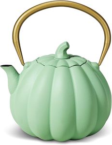 Testa di zucca in ghisa con infusore sicuro <span class=keywords><strong>per</strong></span> tè bollitore <span class=keywords><strong>per</strong></span> fornelli rivestito di smalto interno 40oz/1200ml di grande capacità - Product Image 2