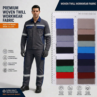 Nouveau tissu sergé et drill en poly 60 % coton 40 % polyester élasthanne pour pantalons, collection 2026, lot en stock