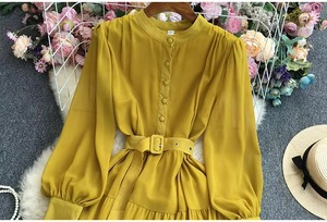 Nouvelle robe midi à manches longues de couleur unie, design 2023, robe décontractée pour femmes, robes musulmanes, <span class=keywords><strong>vêtements</strong></span> 4 - Product Image 6