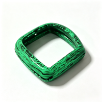 Boîtier de montre carré étanche en fibre de carbone forgée verte, lumineux, pour modification DIY, avec accessoires de personnalisation de logo laser
