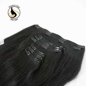 Extensions de cheveux humains yaki clip ins pour les femmes noires de cheveux humains Vietnam - Product Image 5