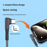 Câble de données USB vers Type-C à connecteur coudé droit, personnalisable avec logo, tressé, pour téléphones Android et ordinateurs, charge rapide