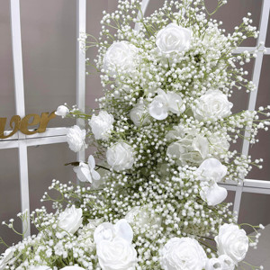 White <b>baby</b> <b>breath</b> flower <b>artificial</b> runner wedding <b>baby</b> <b>breath</b> flower <b>artificial</b> runner babybreath flower table runner - Product Image 2