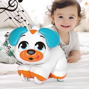 Giocattolo del cane del fumetto di apprendimento di musica dei bambini istruzione precoce ruota da passeggio interattivo di illuminazione a batteria cane giocattolo per i bambini - Product Image 4