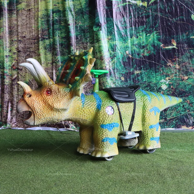 Amusement extérieur manèges marche dinosaure modèle mécanique dinosaure Robot dinosaure Scooter à vendre Kiddie marche intérieur 110/220V