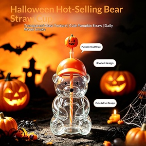 <b>Glass</b> Strawberry Shape Plastic Tumbler <b>With</b> <b>Straw</b> <b>With</b> Lid Gift Event Custom Printed Custom Logo Wholesale - Product Image 3