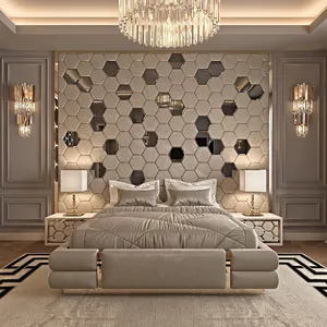 Lit de luxe italien double king size rembourré en cuir moderne Lit villa design dernier cri Mobilier de chambre à coucher pour Villa