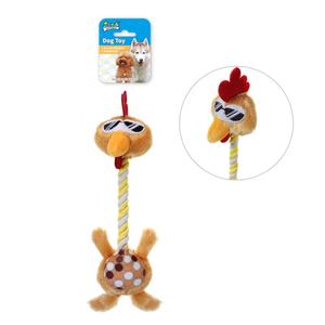 犬のおもちゃメーカーカスタム漫画の顔クマウサギ鶏ぬいぐるみロープ耐久性のあるタグチュー犬のおもちゃ - Product Image 4