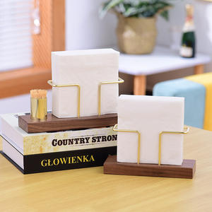 Porte-mouchoirs moderne en bois de noyer noir avec support en laiton, sur pied, pour voiture et maison - Product Image 3