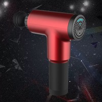 Pistola de Masaje Eléctrica, 4 Cabezales de Masaje, 6 Niveles de Ajuste, Relajación Muscular, Vibración, Equipo de Fitness, Larga Duración