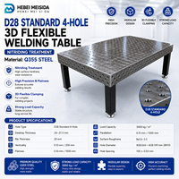 Table de travail de soudage flexible 3D à quatre trous Meisida D28, en fonte Q355, gabarit modulaire, assemblage robotisé de précision, surface nitridée