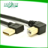 Kabel Printer USB A ke B 90 derajat, kabel Printer USB 2.0 tipe A Male ke kanan & kiri USB 2.0 kabel pemindai Male tipe B
