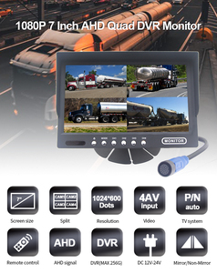 12-24V 7 inch Quad xem xe màn hình hỗ trợ DVR 4CH HD xe ghi âm AHD sao lưu phía sau xem xe tải màn hình với 4 gây nên - Product Image 5