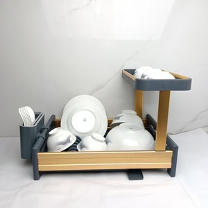Escurridor de Platos para Cocina de Alta Calidad, de Aluminio y Plástico, de 2 Niveles, con Portautensilios, Organizador de Cocina - Product Image 3