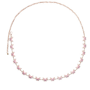 สร้อยคาดเอวรูปผีเสื้อ โลหะผสมสังกะสีสีทอง ประดับด้วยคริสตัล สำหรับงานปาร์ตี้ แฟชั่น สร้อยคาดตัวแบบเส้นเดียว - Product Image 4