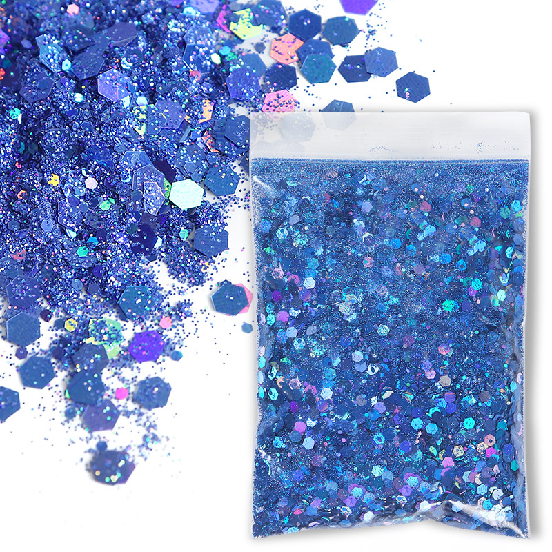 Sachets de 50g de poudre laser hexagonale mélangée - Laser bleu profond 11