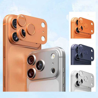 MOQ 500 – Protection d'objectif en métal noir pour iPhone 17 Air, capuchon d'objectif en alliage pour iPhone 17 Pro Max, 16, 15, 14, 13