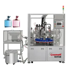 COSMATI – machine automatique de remplissage et de sertissage de bouteilles de parfum en verre, haute précision