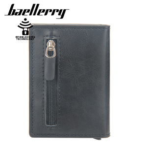Baellerry Men's Card Holder Solid Color Zippered <b>RFID</b> Blocking Compact <b>Wallet</b> For Credit Cards Everyday Use - Product Image 4