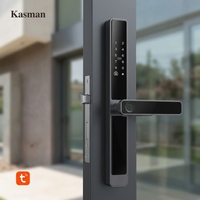 Kasman kunci geser pintar WiFi ramping harga sumber pintu aluminium dengan opsi penyimpanan Data Cloud kunci pintu teras sidik jari
