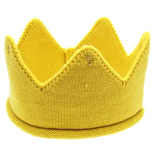 New Cute Birthday Party Costume Photoshoot Baby Boys Girls Princess Crown Knit Headband Hat Beanie Cap