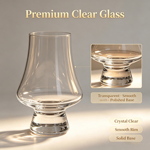 Verre à whisky en cristal personnalisé, style tulipe classique, base lourde, capacité de 6,76 oz, idéal pour les bars et les hôtels - Product Image 3