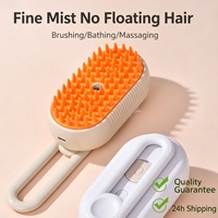 Brosse de toilettage électrique ABS pour animaux de compagnie, peigne à vapeur à une touche, pour chats et chiens, anti-poils volants, massage à la vapeur, fournitures de nettoyage