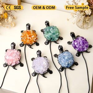 โคมไฟคริสตัลรูปเต่าอะมีทิสต์แบบขายส่ง ไฟกลางคืน USB สำหรับตกแต่ง พร้อมไฟ LED - Product Image 1