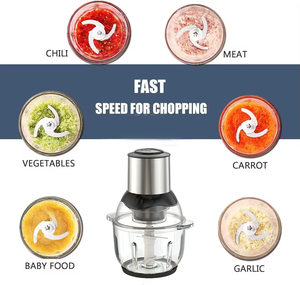 500W 2L玻璃碗电动食物切碎机多功能食物处理器蔬菜大蒜肉搅拌机 - Product Image 2