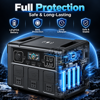 Station d'alimentation portable 1500W 1190Wh LiFePO4, générateur solaire à onde sinusoïdale pure, charge sans fil, pour la maison et l'extérieur, OEM ODM