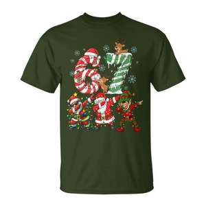 T-shirt de Noël Dabbing Santa Elf Friends pour garçons et filles, vêtements de vacances de Noël - Product Image 1
