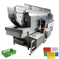 LONKIA Machine de lavage et de séchage de caisses/plateaux/palettes/paniers en plastique à haute pression Machine de nettoyage de bacs de recyclage de déchets médicaux