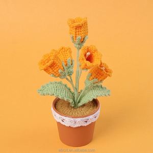 ดอกไม้ประดิษฐ์ ดอกเบลล์ฟลาวเวอร์ ต้นไม้กระถาง งานฝีมือถักโครเชต์ ดอกลิลลี่ออฟเดอะแวลลีย์ ทำจากไหมพรม - Product Image 6