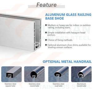 <span class=keywords><strong>Kit</strong></span> de profilé de balustrade en verre sans cadre en alliage d'aluminium, fixation au sol, résistant à la rouille, pour extérieur, villa, centre commercial, terrasse - Product Image 2