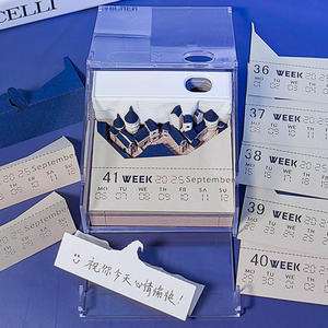 <strong>3D</strong> Memo Pad Calendar 2026 Hand Torn <strong>Paper</strong> Sculpture Artwork Ornaments Exquisite Castle Weekly Calendar for Decor&amp;Gift - Product Image 5