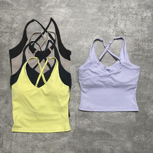 Nouveauté FEO Vêtements <span class=keywords><strong>de</strong></span> <span class=keywords><strong>Sport</strong></span> Femme Ensemble <span class=keywords><strong>de</strong></span> Gymnastique Soutien-Gorge à Coussinets Amovibles T-Shirt Manches Courtes Legging Taille Haute Ensembles Fitness pour Dames - Product Image 5