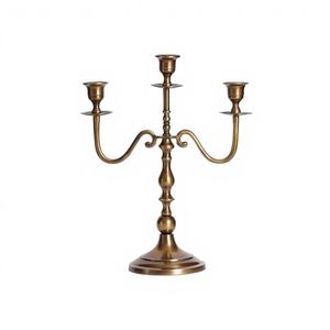 Support de candélabre en fer poli argenté de luxe avec cristaux pour la décoration de mariages, de Noël et d'événements - Product Image 1