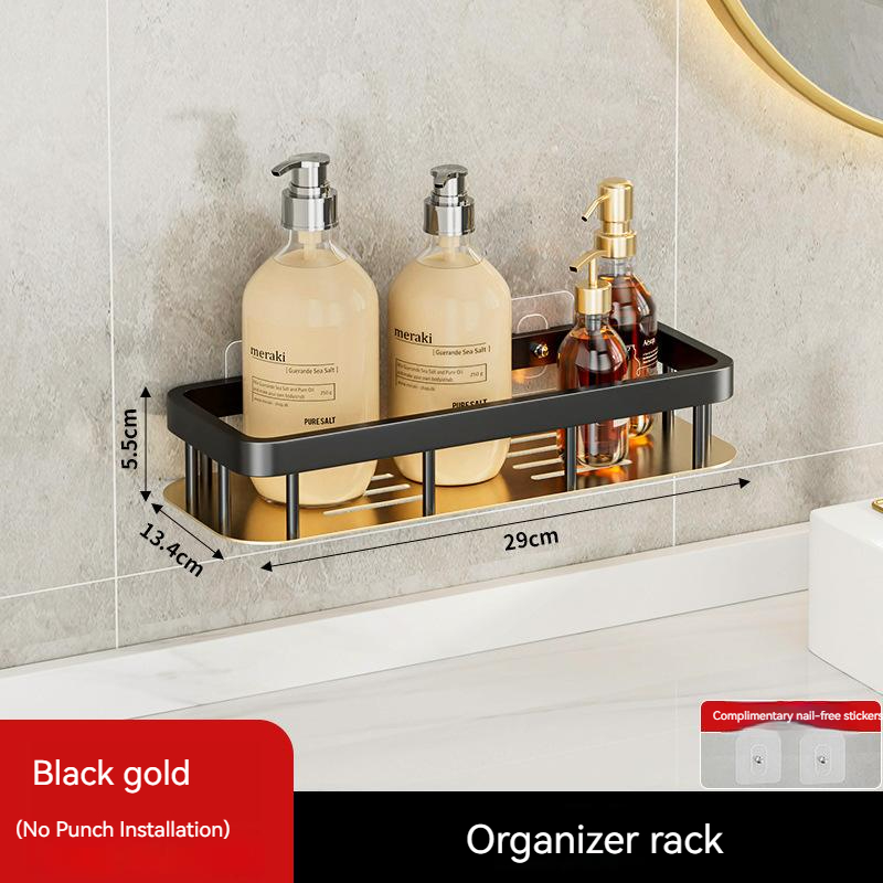 Estante negro del oro