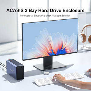 Boîtier de <span class=keywords><strong>disque</strong></span> <span class=keywords><strong>dur</strong></span> externe double baie en aluminium 2,5/3,5 pouces SATA III USB 3.2 Gen1 5 Gbps 60 To avec alimentation 12 V - Product Image 2