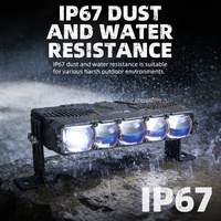 S500 Luz de rejilla de 5 lentes con LED azul, impermeable IP68, 108W, 5500K, 12V, nueva, para camiones todoterreno, luces auxiliares de trabajo y conducción con ventilador