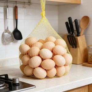 Huamaohengchun 100Pcs Durable Mesh Produce Bags Onion/Fruits/Vegetables/Seafood Net Bags Grocery Storage (22 Inch LDPE <b>Material</b>) - Product Image 4