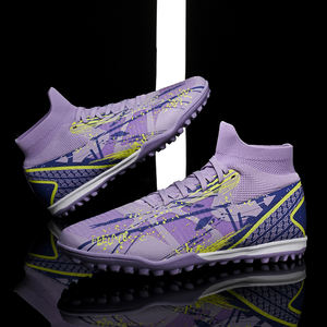 Chaussures de football antidérapantes d'hiver ODM OEM - Crampons TF à haute cheville pour enfants et adultes (personnalisables) Crampons moulés directement en usine - Product Image 1