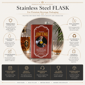 Recipiente Rectangular de Acero Inoxidable de 1L con Tapa de Rosca, 116x60x180mm, Impresión Personalizada, Ecológico y Reutilizable para Bebidas - Product Image 3