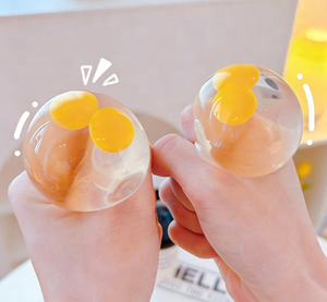 Realistic Egg-Shaped <b>Squeeze</b> Toy with Double Yolks Slow-Rebound Stress Relief <b>Ball</b> for Unisex Ages 14+ - Product Image 2