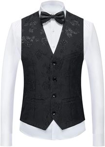 Trajes de Etiqueta para Hombre, 3 Piezas, Corte Regular, Diseño Floral, Cierre de Cremallera, Conjunto de <span class=keywords><strong>Traje</strong></span> con Chaqueta Blazer, Chaleco y Pantalones para Boda - Product Image 5