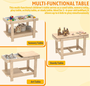 Cảm Giác Bảng Trẻ Em Hoạt Động Bàn Với 3 Có Thể Gập Lại Lưu Trữ Thùng Chơi Cát Và Nước Bàn Để Sử Dụng Bằng Gỗ Trẻ Em Chơi Cát Bàn - Product Image 2