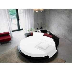 Ensemble de draps ronds 3 pièces, taille Queen, coton blanc, drap-housse avec taies d'oreiller pour usage domestique - Product Image 2