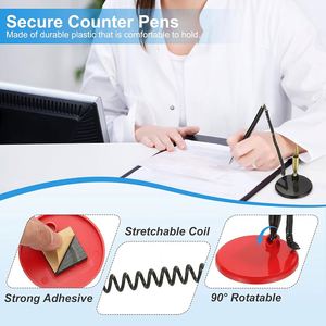 Stylos promotionnels personnalisés pour salons professionnels, événements de bureau, comptoirs, stylos à gel fixes à coller sur bureau, stylos à bille en plastique pour comptoirs bancaires - Product Image 3