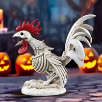 Estatua de Resina de Gallo Esqueleto de Halloween, Figura de Pollo Zombi, Decoración Gótica para Mesa del Hogar, Adorno para Fiesta de Halloween